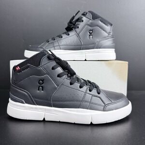 Women's 7.5 On The Roger Clubhouse Mid Shoes Black Eclipse 989498 New in Box